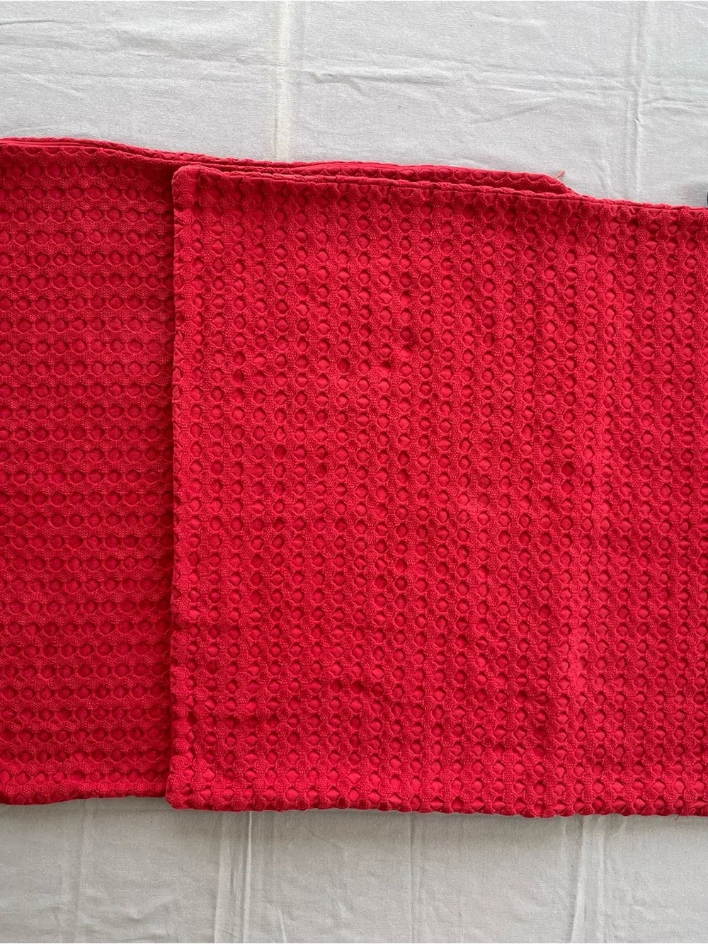 Tommy Hilfiger Set Of 2 Decorative Euro Square Shams Waffle Weave Pillowcases